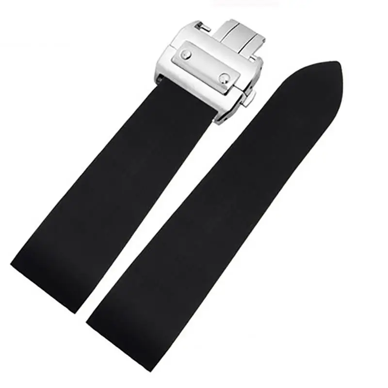 MAISITU 25mm Silicone Strap, Waterproof Strap, Rubber Strap Bracelet, For Cartier W2020007 W2020008 Series Replacement