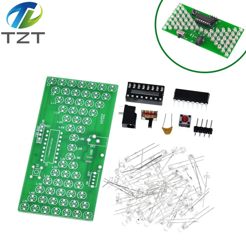 5V Electronic Hourglass DIY Kit Funny Electric Production Kits Precise With LED Lamps Double Layer PCB Board 84*40mm