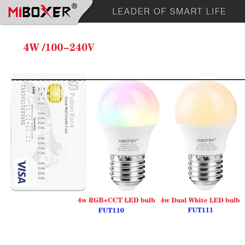 Miboxer 4W RGB + CCCT/Dupla Lâmpada Led Branco Tipo de Base B22 E26 E27 AC100-240V