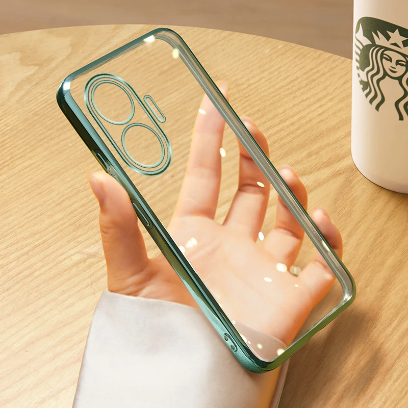 حافظة لهاتف POCO F7 حافظة رفيعة للغاية من السيليكون لهاتف Redmi Turbo 4 Pro POCOF7 غطاء شفاف مطلي بالكهرباء