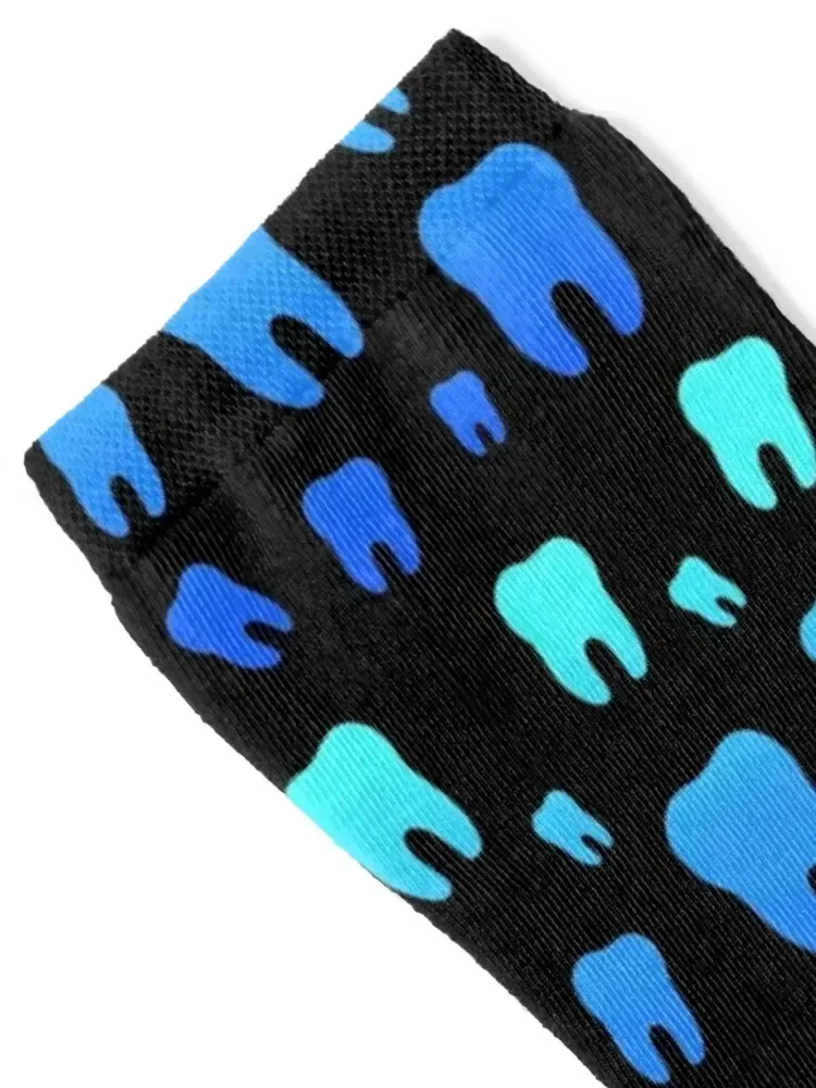 Ombre dentes azuis meias em movimento meias designer marca dos desenhos animados futebol meias masculinas femininas