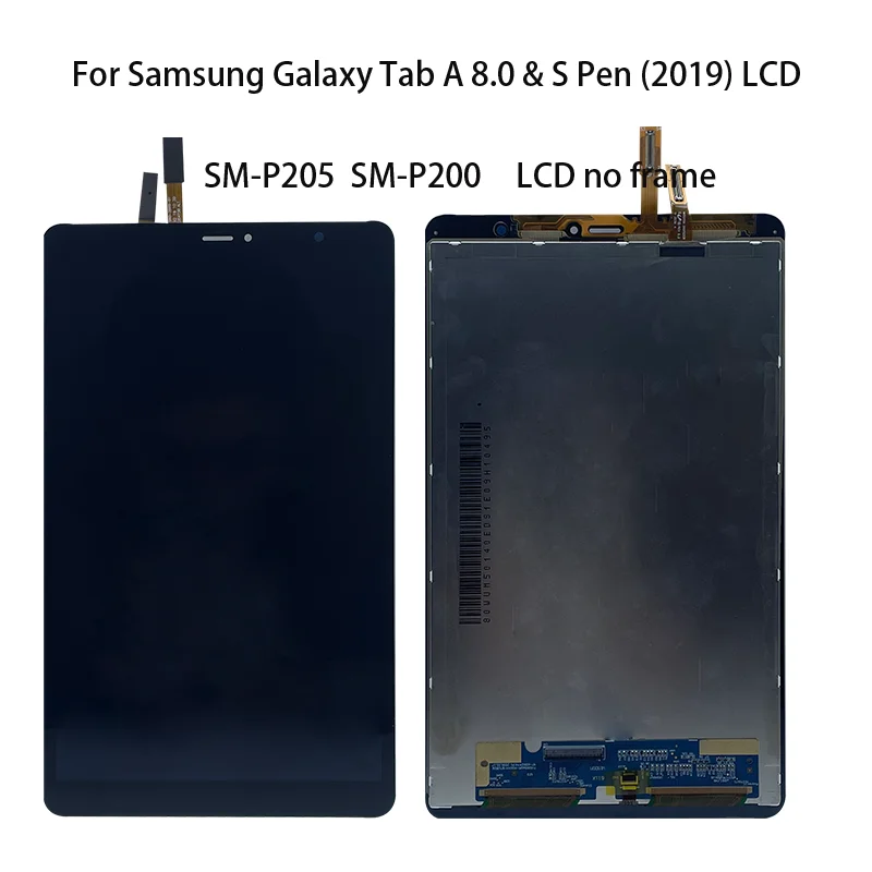 New For Samsung Galaxy Tab A 8.0 & S Pen (2019) SM-P205 SM-P200 LCD Display Touch Screen Digitizer Assembly For Tab A 8.0 LCD