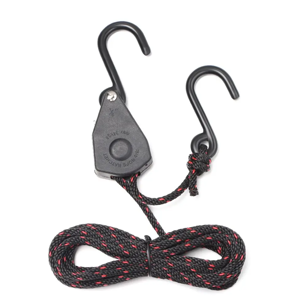 Pulley Ratchets Kayak And Canoe Boat Bow Stern Rope Lock Tie Down Strap 1/4 1/8 Inch Heavy Duty Adjustable Hanging Rope Clip