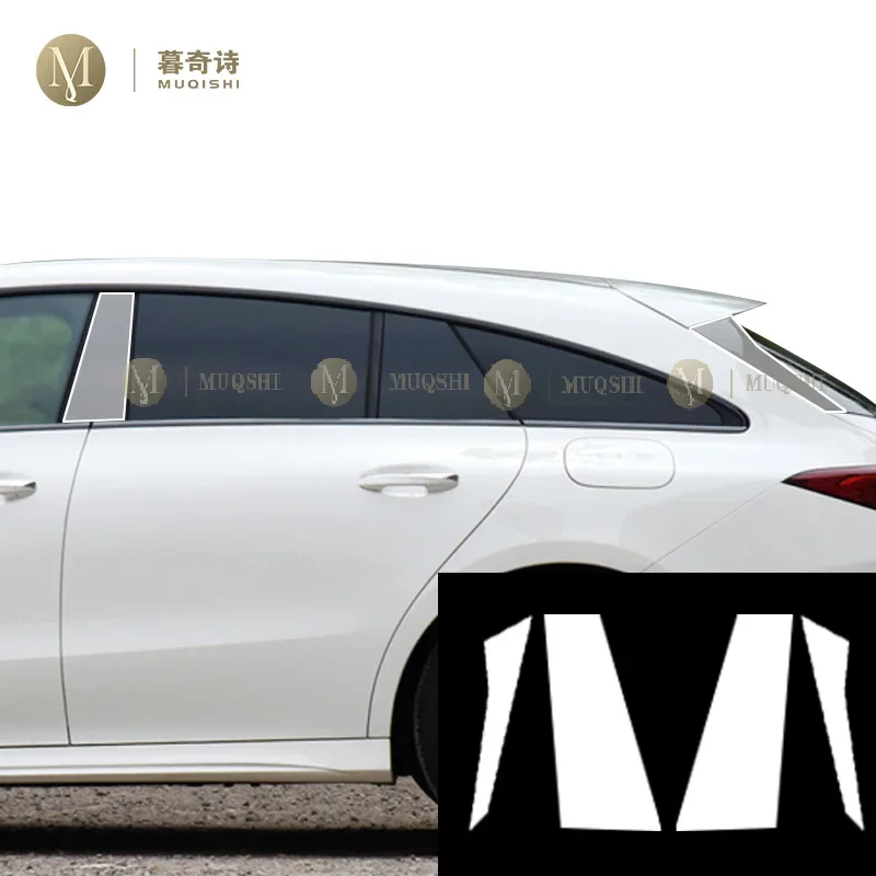 MUQSHI Pre cutting Car Exterior Body B C Window pillar PPF paint protection film TPU refit For Mercedes Benz CLA C117 19-2024