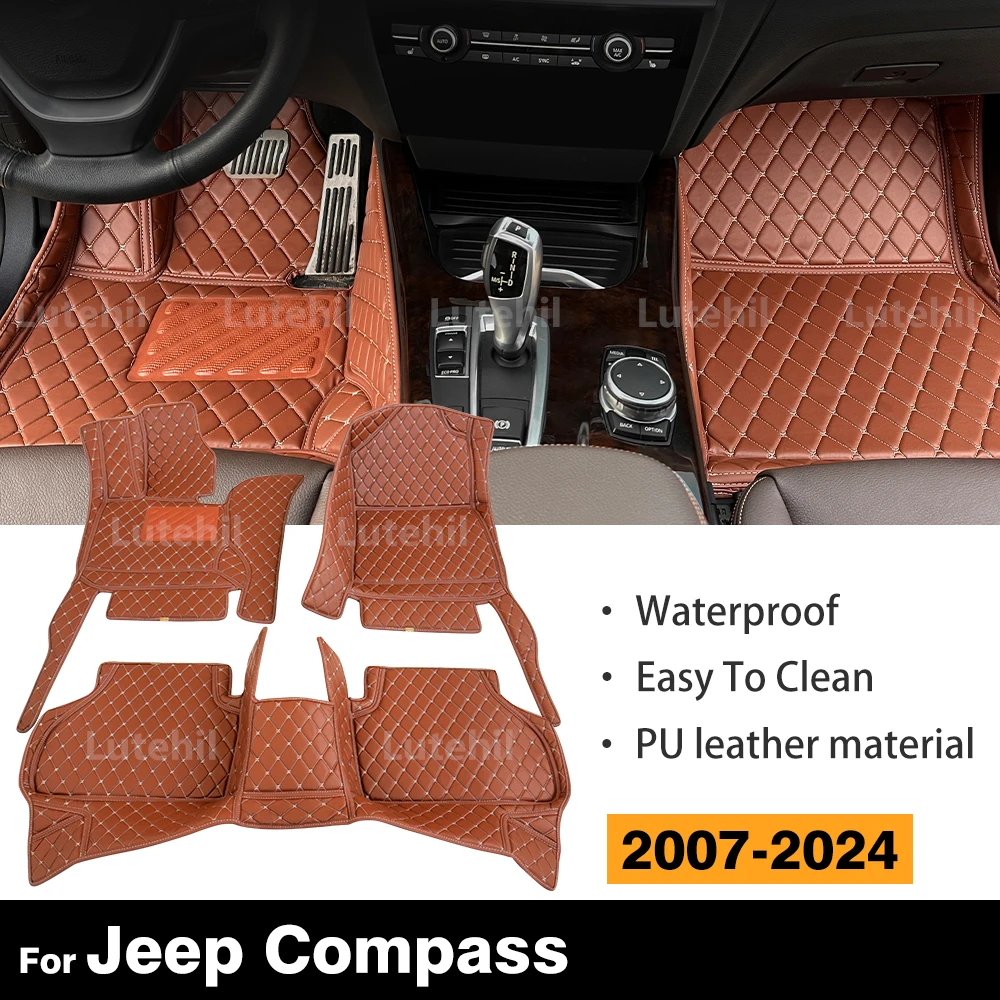 

LUTEHIL для Jeep Compass 2007-2024 автомобильный напольный коврик на заказ, ковер, аксессуары для интерьера, защитные 2023 2022 2021 2020 2019