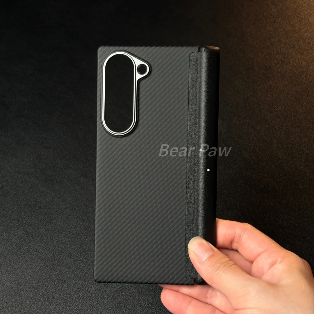 Central Hinge Magnetic Case for GalaxyZ Fold 6 Carbon Fiber Case for Magsafe Case for Samsung Galaxy Z Fold 6 Aramid Fiber Case
