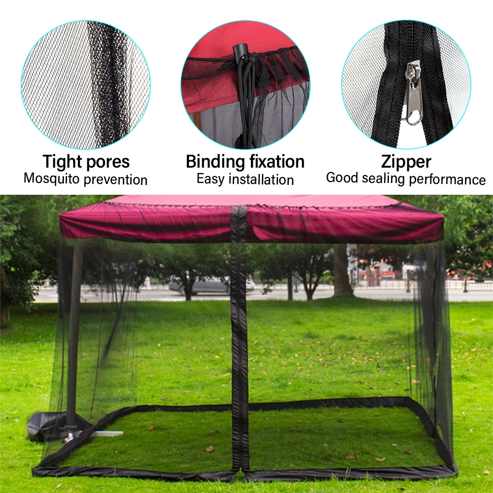 Umbrella Mosquito Netting for Outdoor Garden Patio Umbrellas Adjustable Rope Polyester Sunshade Mosquito Net for Travel