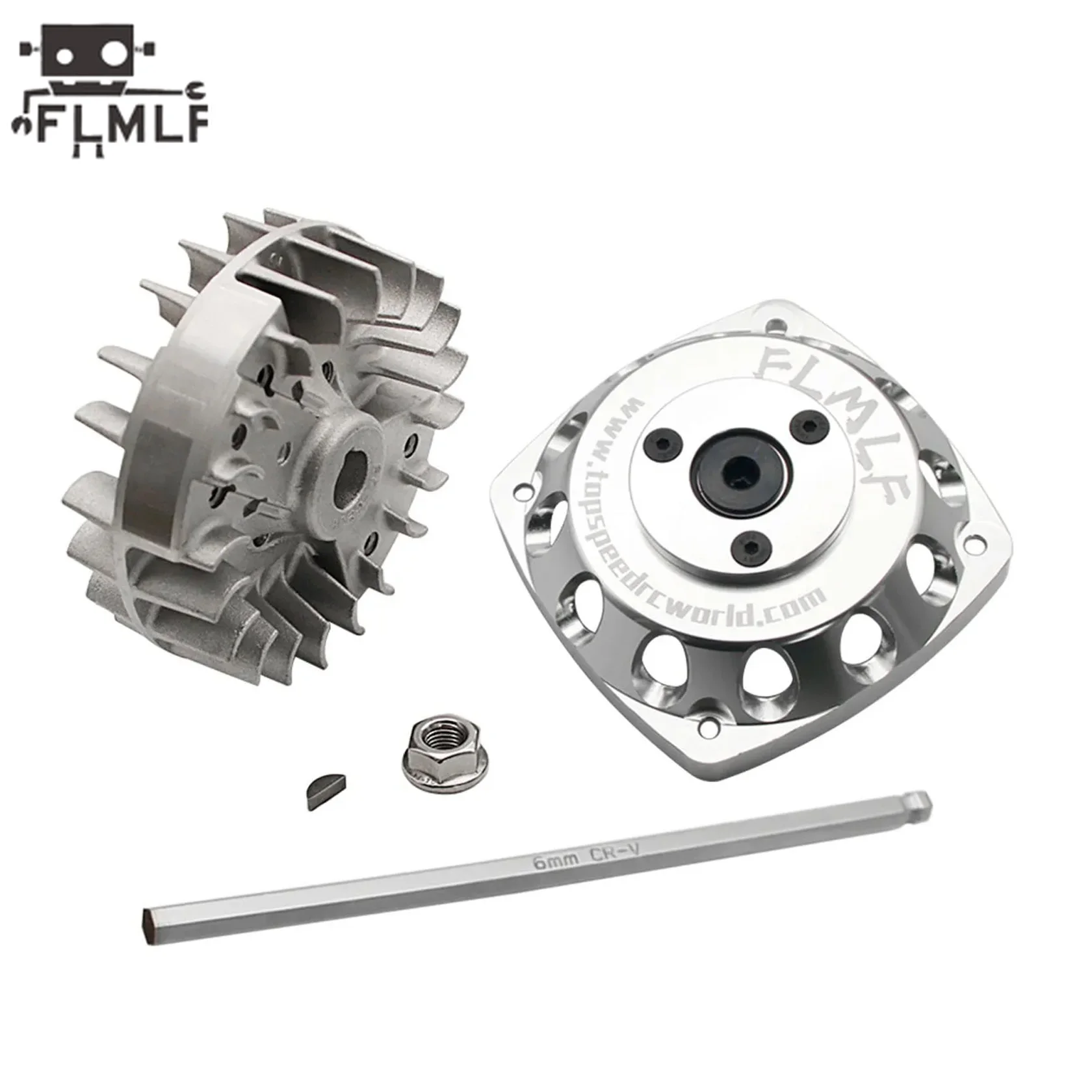FLMLF 23CC-58CC Motor Metalen Roto Starter of Vliegwiel Kit voor 1/5 Rc Auto Hpi Rofun Km Rovan Baja Losi FG DBXL GoPed Redcat Onderdelen