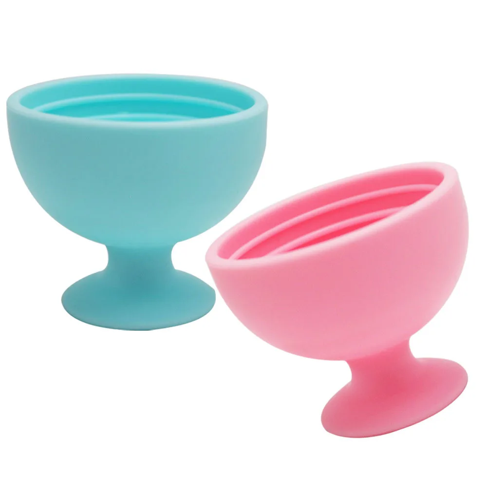 

2 pcs Silicone Makeup Brush Cleaner Bowl Red Wine Glass Design For Makeup Sponge Holder Storage Desktop Organizer Reusable