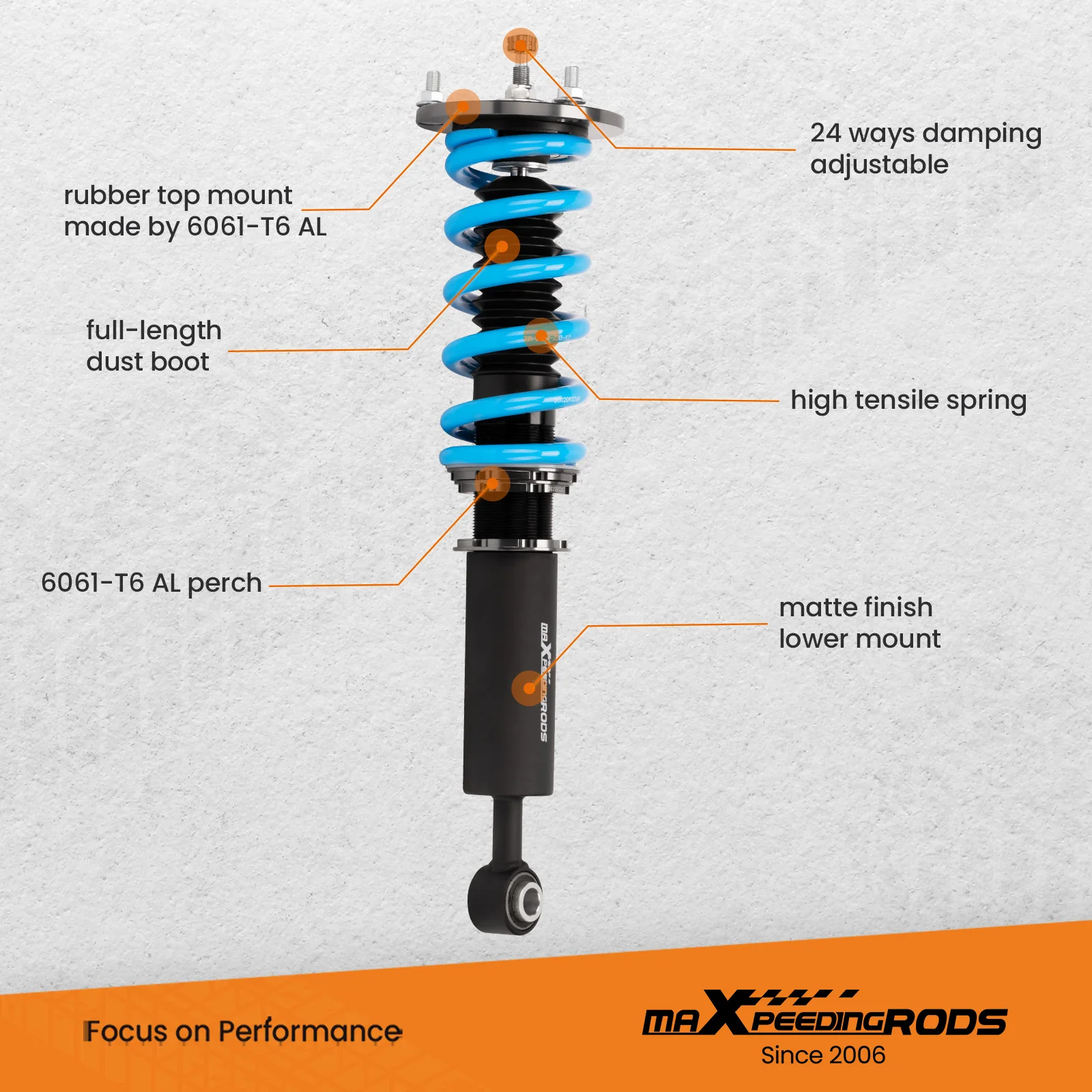 24 Way Damper Coilovers Lowering Suspension Kit for Lexus LS430 UCF40 01-06 T6 Coil Suspension