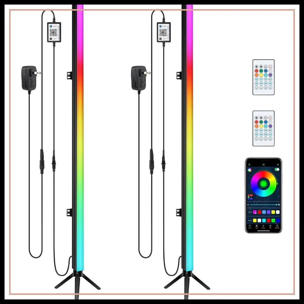 

39" RGB DJ Lights Bar with Stand 2 Pack: APP & Remote Control, Music Sync, Timer, Portable for Party Gaming Room