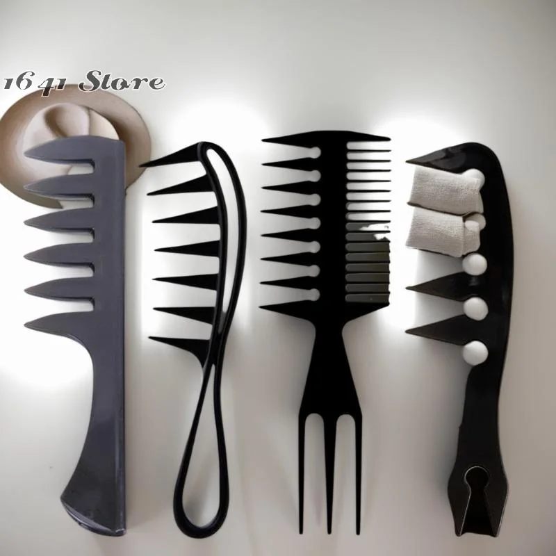 

3/4Pcs Styling Comb Set For Men Hair Styling - Wide Tooth Comb Hair Pick Texture Comb Slicked-back Undercut Anti Static Comb