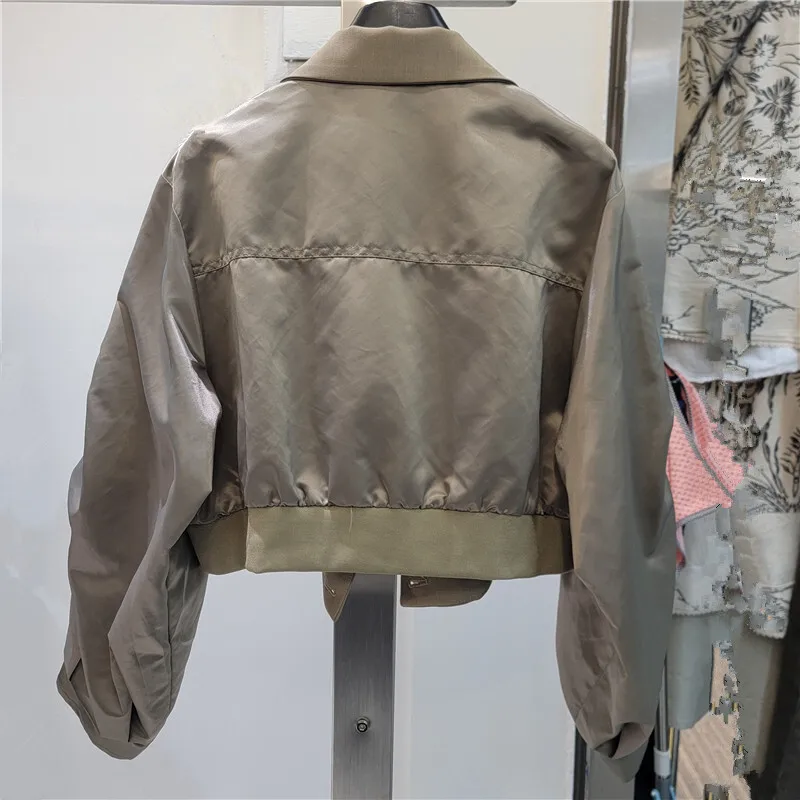 HKSH 秋の新女性トレンディなショートコートダブルブレストスプライシングコントラストカラーヴィンテージエレガントなファッションハイストリートブレザー HK9637