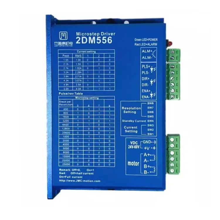 

2026 High Quality Stepper Driver 2DM556 Two-phase NEMA23 20V-50V 1.2A-5.0A Laser Machine Controller