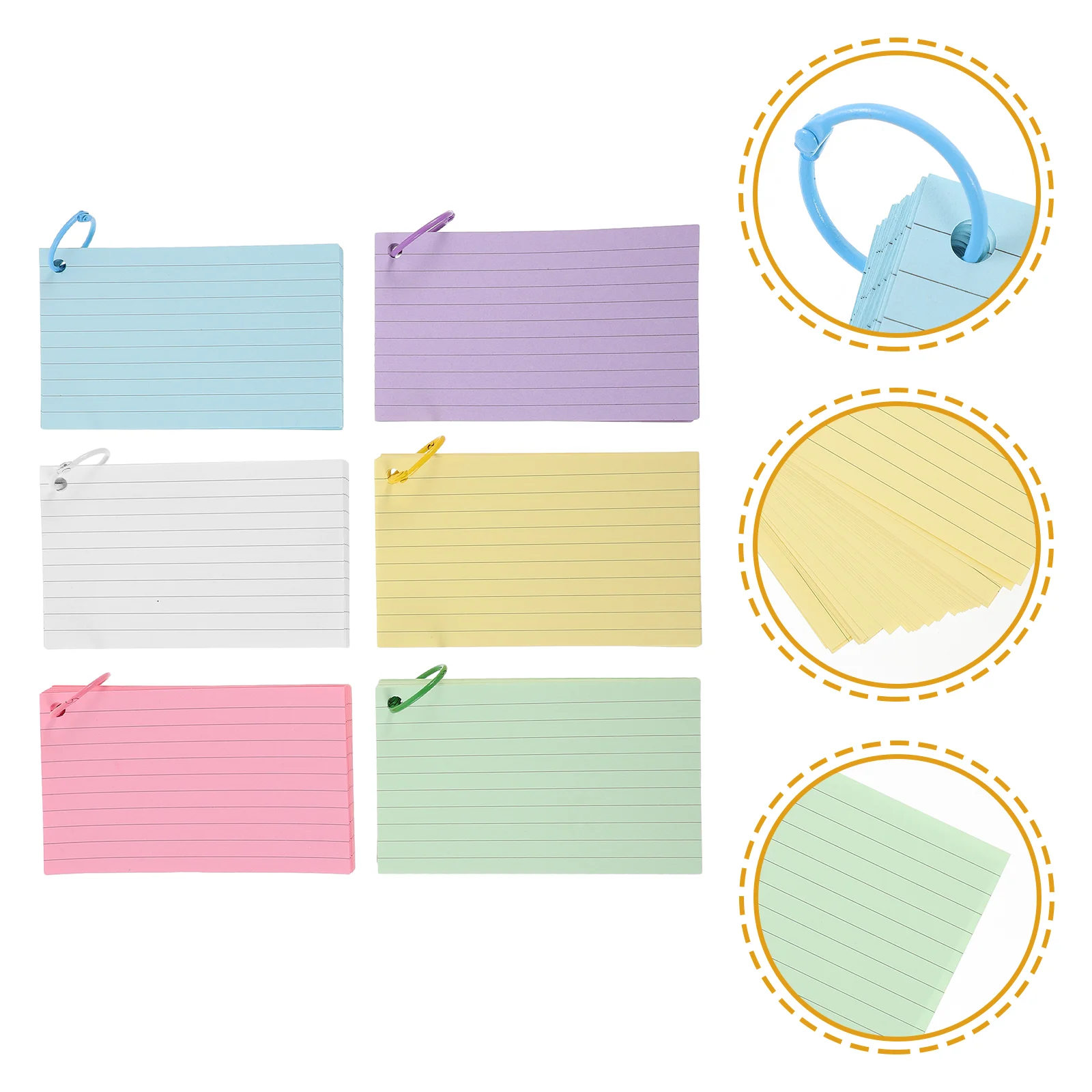 

Loose-leaf Book Portable Blank Flashcards Supplies Colored Index with Ring Words Colorful