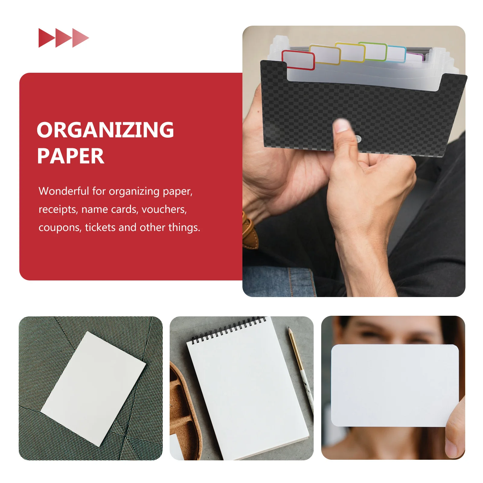 2Pcs Portable Document Folder Small File Organizer Household Folder Bag Multi-Layer File Storage for Office Document Accessory