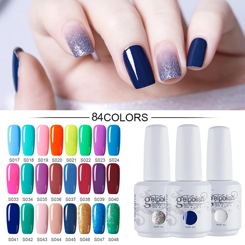 2022 nuovo 12 pz/set colori Gel smalto per unghie Set 84 colori Semi permanente UV Led Gel vernice Soak Off lacca per unghie Base Top Coat