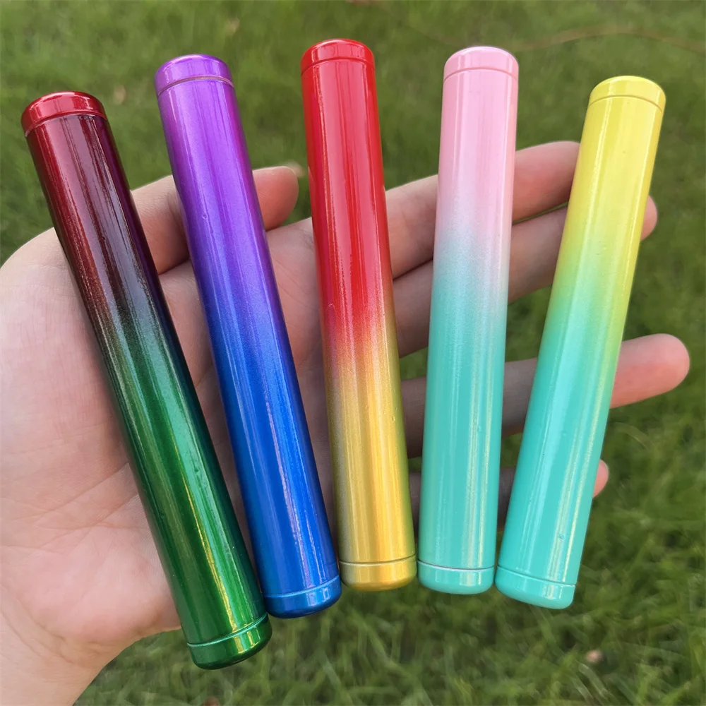 New Colorful Storage Tube Holder Aluminum Alloy Storage Tube Cigar Tube Moisture-proof Anti-fall Sealed Tube Smoke Accessories