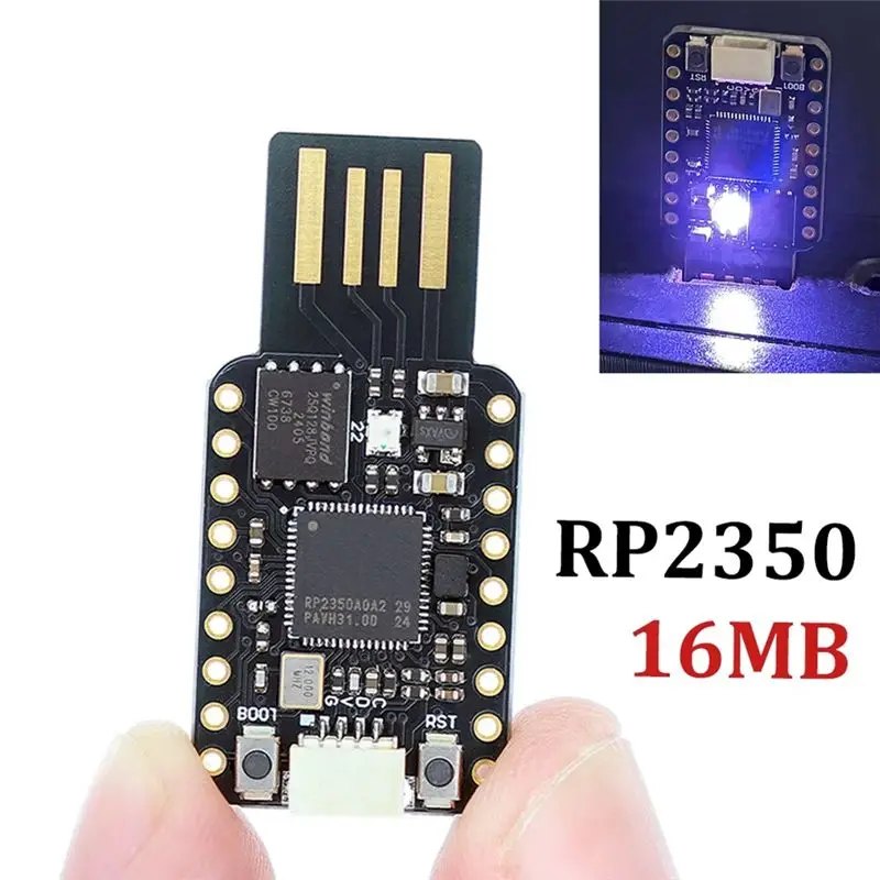 RP2350A Chip 520KB SRAM RP2350-USB 16MB Flash Mini Development Board Module Dual-Core For Raspberry Pi PICO2 RP2350