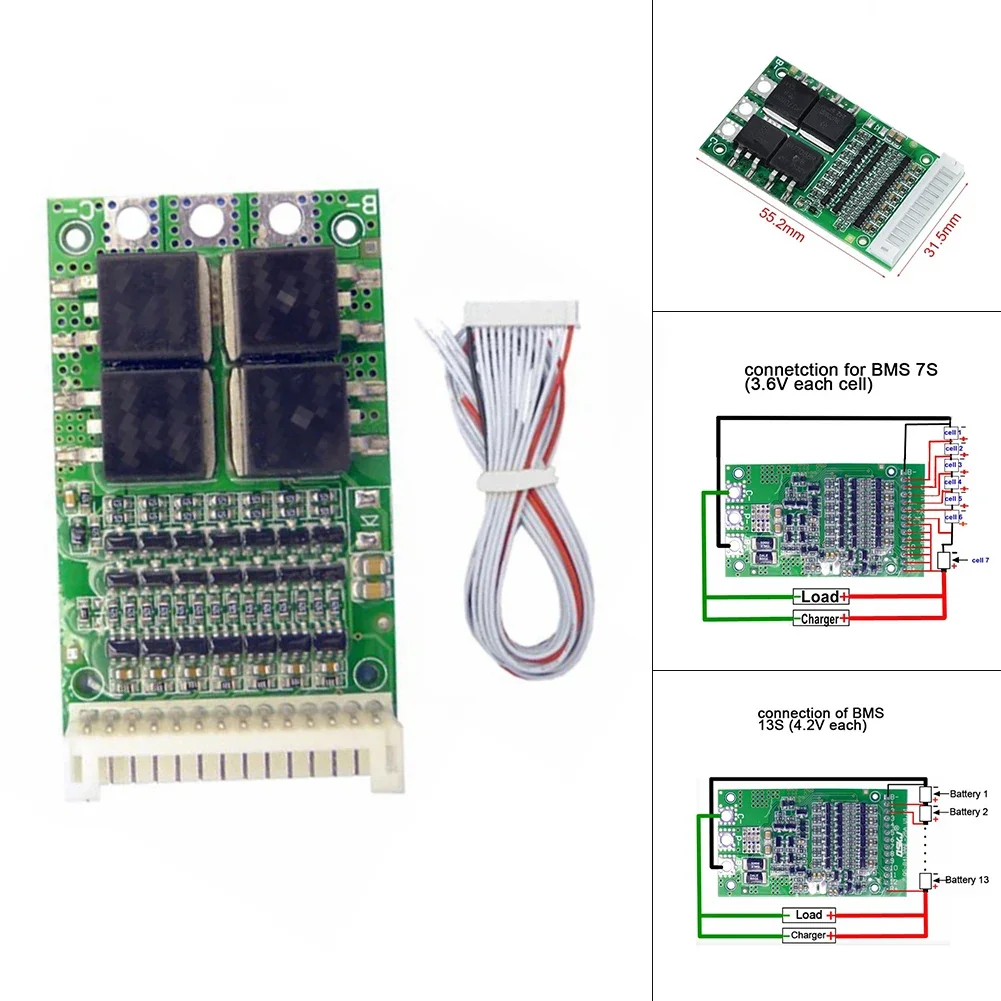 

24V 36V 48V PCB Board Replacement Spare Parts Protection Accessories 6S-13S 25A Charging Module Equalizer Board