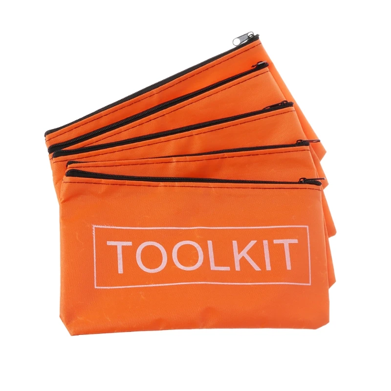 

New Small Hand Bags Storage Water-Resistant Zipper Bag Hand Tool Bag Fitting for Small Items Fishing Staff Orange