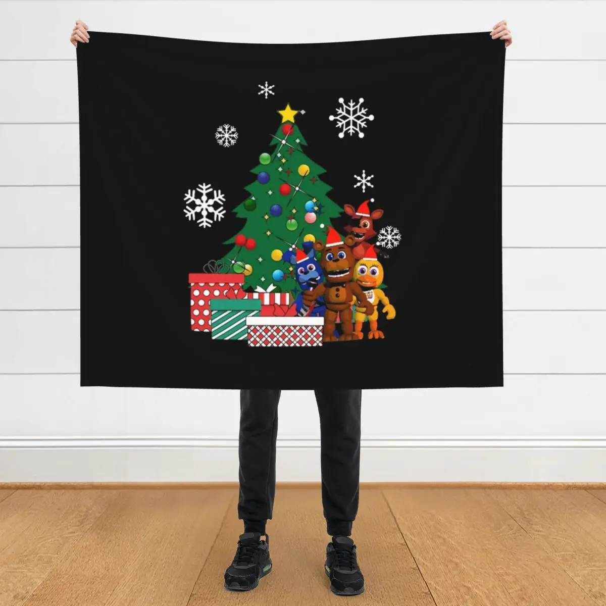 

Five Nights At Fred.dys Around The Christmas Tree Throw Blanket Single Soft for sofa Blankets