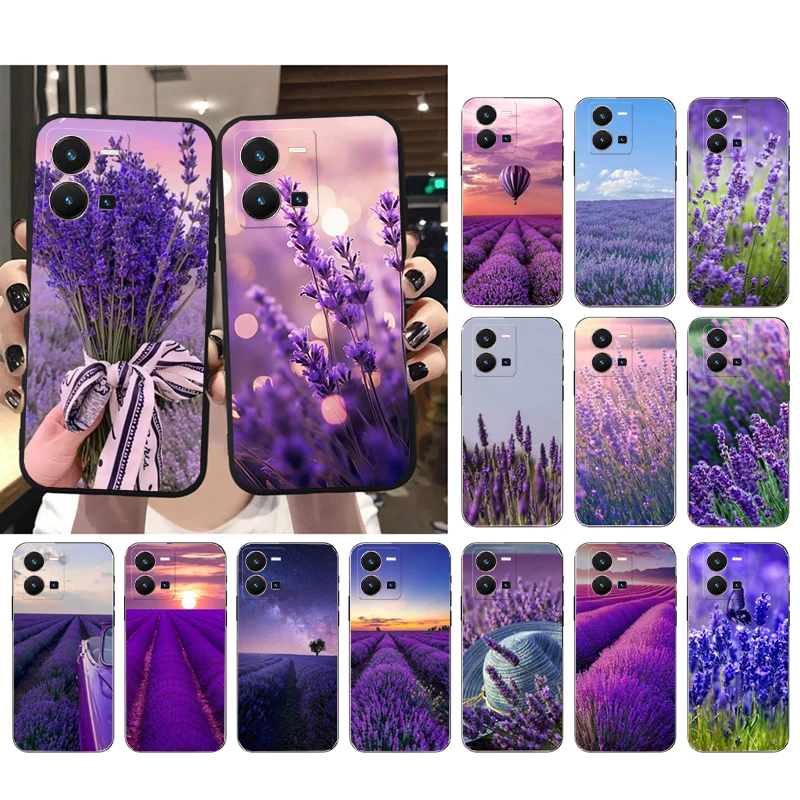 Lavender Flower Phone Case For VIVO Y53S Y33S Y01 Y22S Y31 Y21 Y70 Y21S Y72 V21 V2023 V21E V20 SE iQOO Z8x X100 Pro