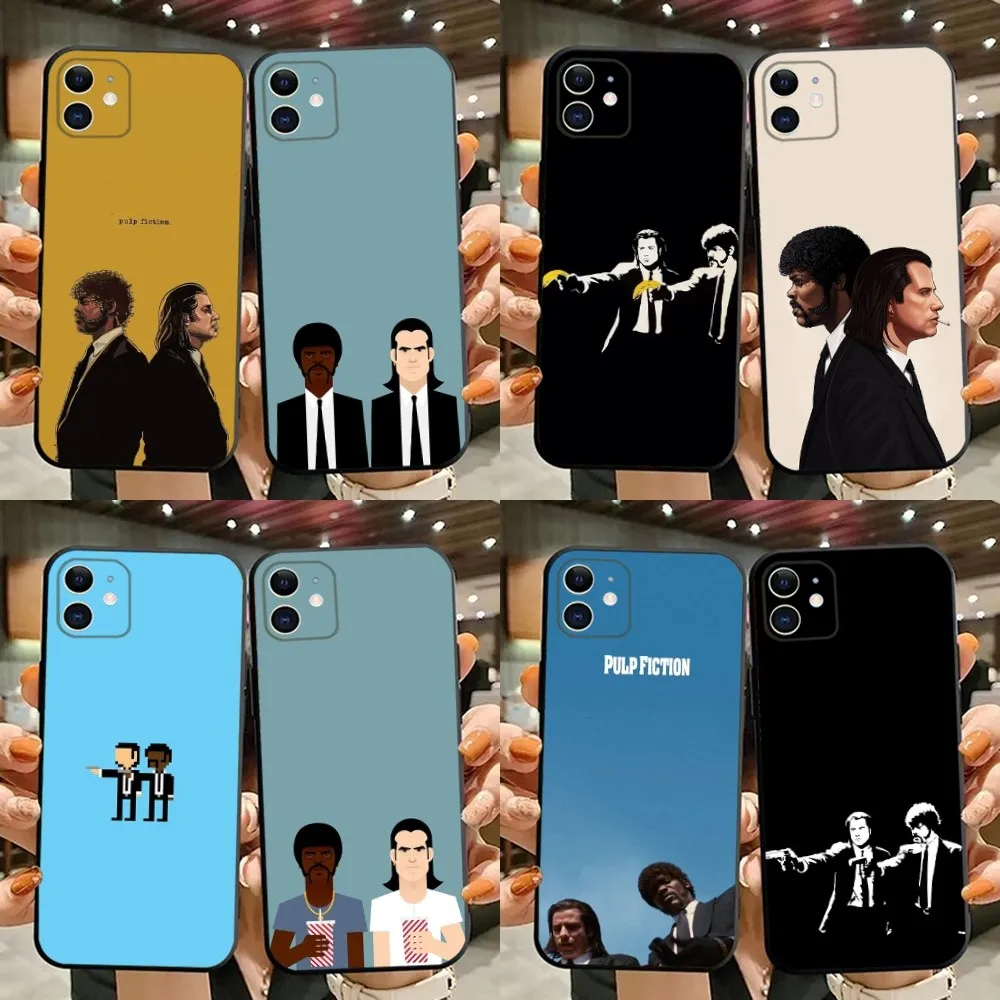 

Vincent and Jules P-Pulp F-Fiction Phone Case For iPhone 15,14,13,12,11,Plus,Pro Max,XS,X,XR,SE,Mini,8,7 Soft Silicone Black