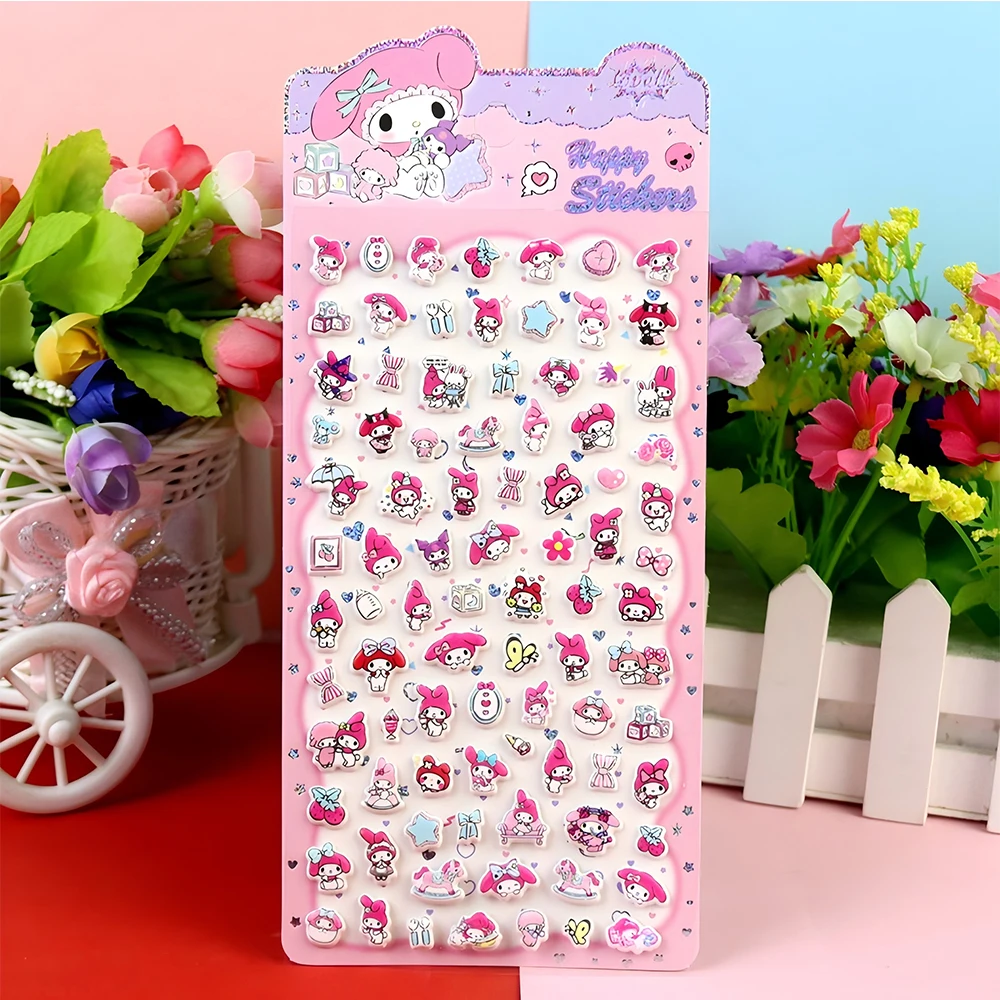 4 قطعة الكرتون لطيف بلدي ميلودي فقاعة ملصقات أنيمي Kawaii سانريو منتفخ الشارات لعبة اليد Accoun DIY بها بنفسك الغيتار الهاتف ملصق لعبة الهدايا #5