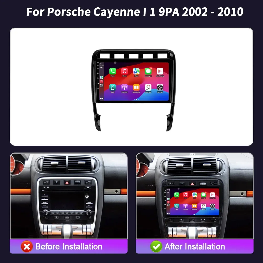 Car Radio Android For PORSCHE CAYENNE I 1 9PA 2002 - 2010 Multimedia Center Carplay Wireless Adapter 5G DVD Wifi CPU DSP Display