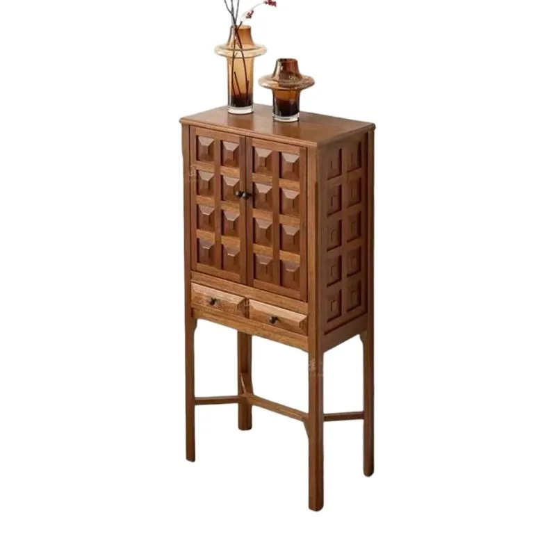 

medieval solid wood display cabinet, living room household storage chest cabinet, retro storage high cabinet