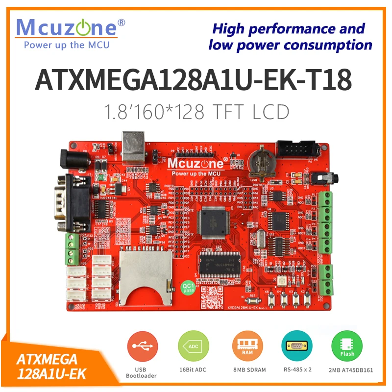 

ATxmega128A1U-EK,1.8'TFT LCD, 12Bit ADC and DAC, 8 USARTs, PDI JTAG, USB Device, XMEGA128A1U 128A1U