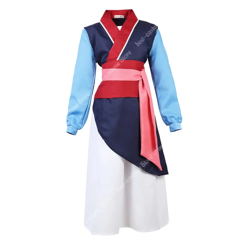 Hua Mulan cosplay dress girls princess warrior costume children hanfu Chinese heroine dress up Halloween party outfit oi2515