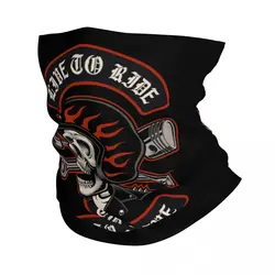 Custom Biker Motorcycle Skull Neck Gaiter Women Men Windproof Winter Rockabilly Bandana Scarf for Ski