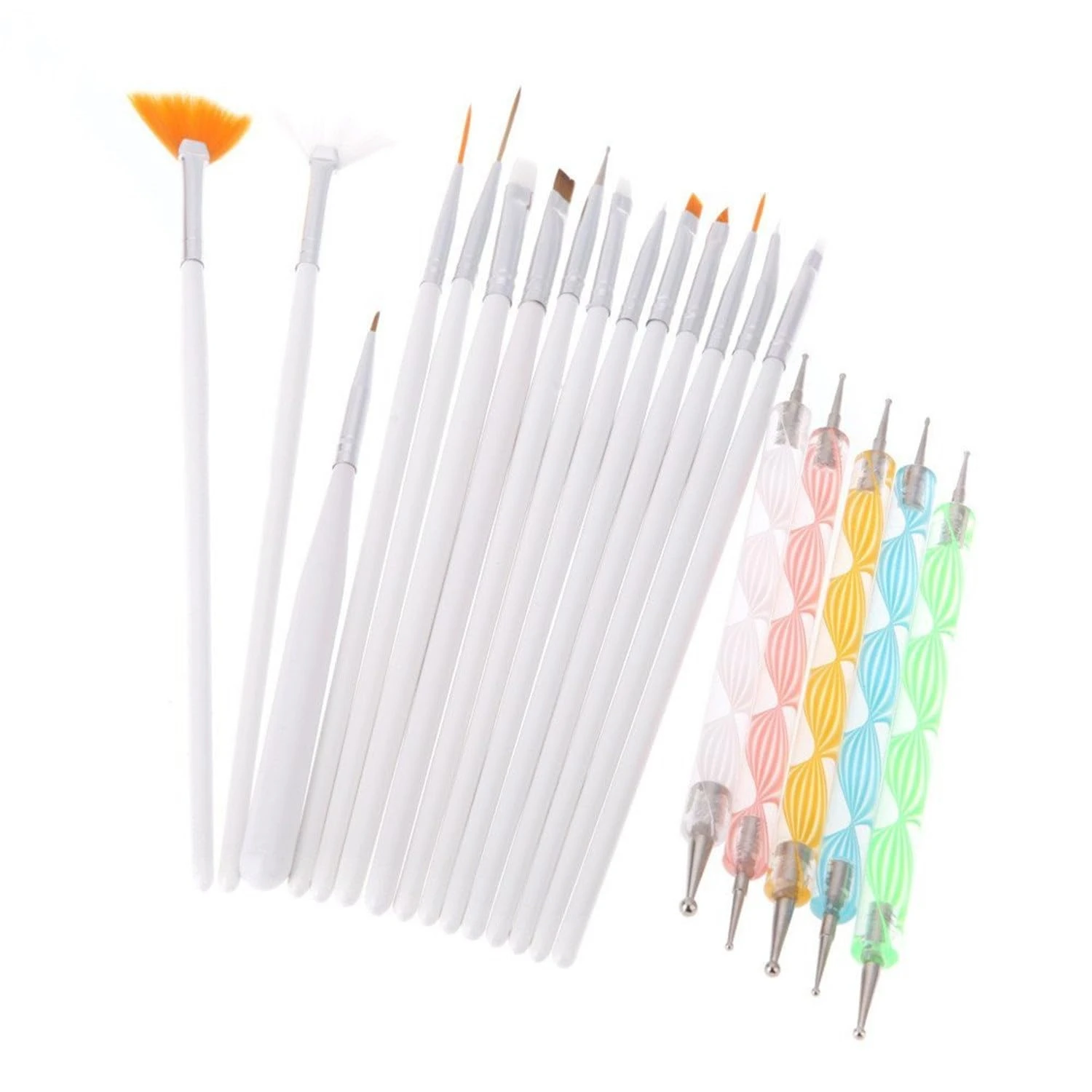 Topkwaliteit, veelzijdige 20PCS professionele nail art design penseelpengereedschappen - premium selectie voor doe-het-zelf manicure-styling, doe