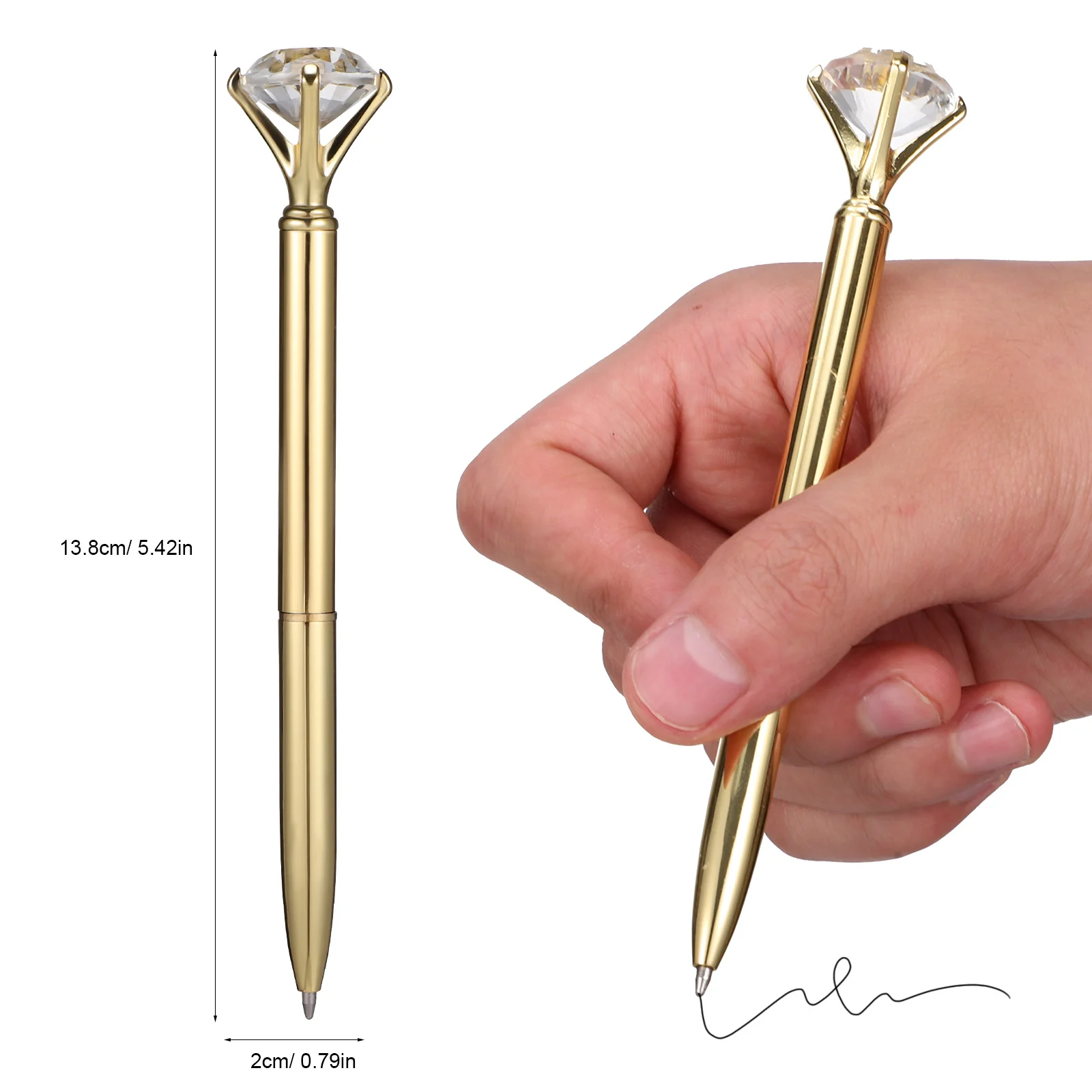 6 Pcs Marker Ballpoint Pens Diamond Shaped Writing Metal Office Desk Decor Miss