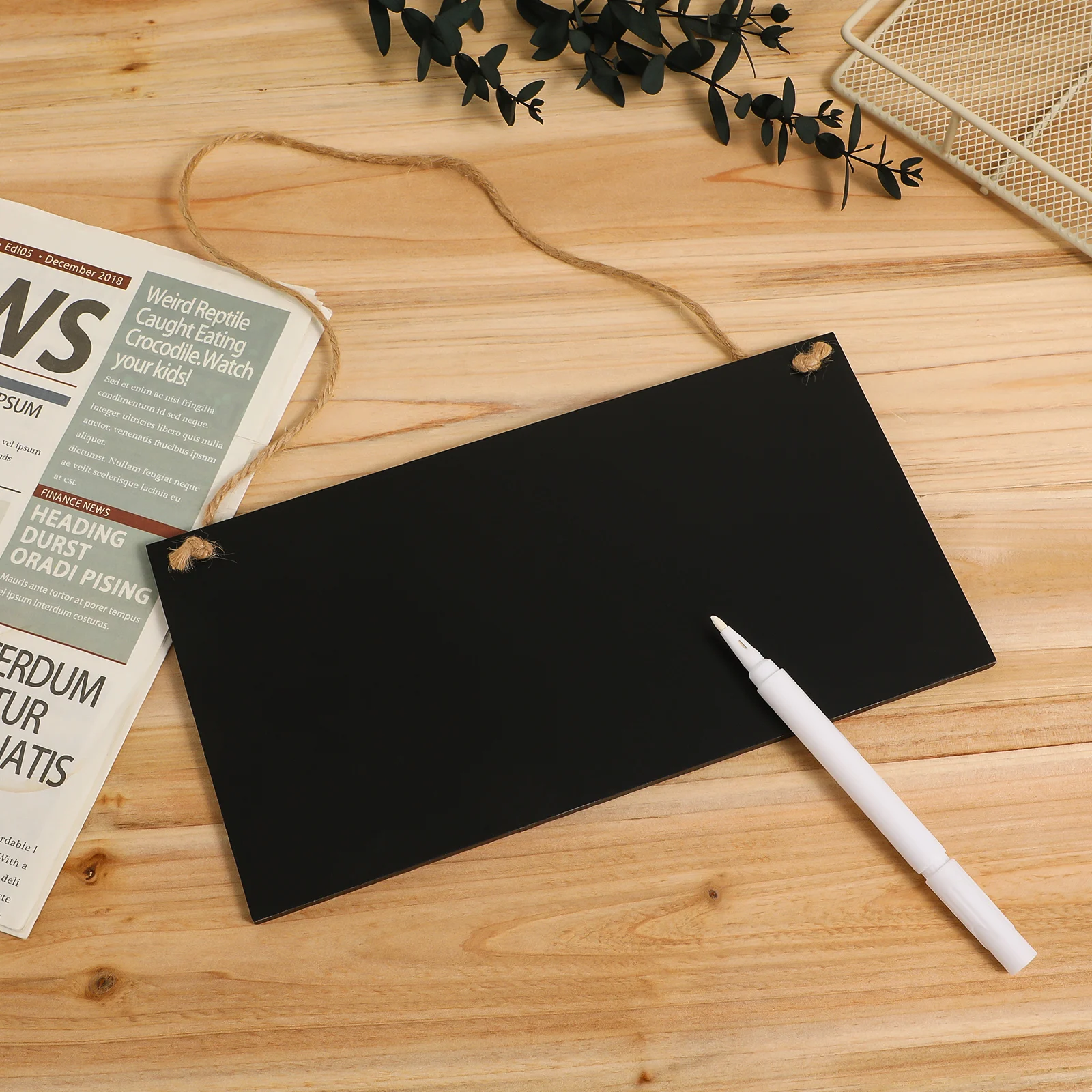 Rectangle Erasable Blackboards Hanging Board Chalkboards Display Restaurant Menu Place Card Material Rope Mini Signs