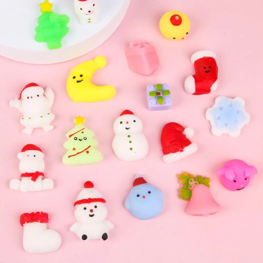 Elastic Soft Christmas Fidget Toys Stretch Squeezing Random Style Hand Squeeze Toy Kawaii Slow Rebound Xmas Game Gift