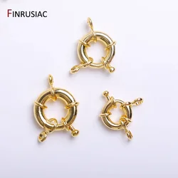 Trendy 18K Gold Plated Brass Metal Round Spring Clasps Steering Wheel Sailor Clasp For Jewelry Making Fittings Wholesale