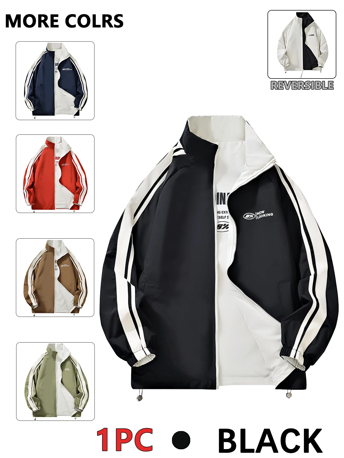 

Мужская обычная простая двусторонняя повседневная спортивная куртка, рукав реглан, длинный дизайн, удобная ткань, подходит для домашнего отдыха, занятий спортом, бега, повседневной рабочей одежды, уличной одежды, одежды для отпуска.
