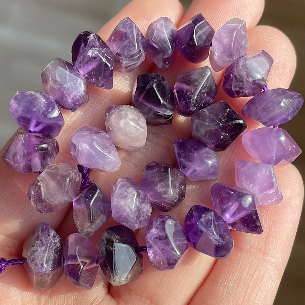 Natürliche, unregelmäßig geschnittene Tigerauge-Amethyst-Rhodonit-Steinperlen für die Schmuckherstellung, DIY-Armband-Zubehör – Detail 6