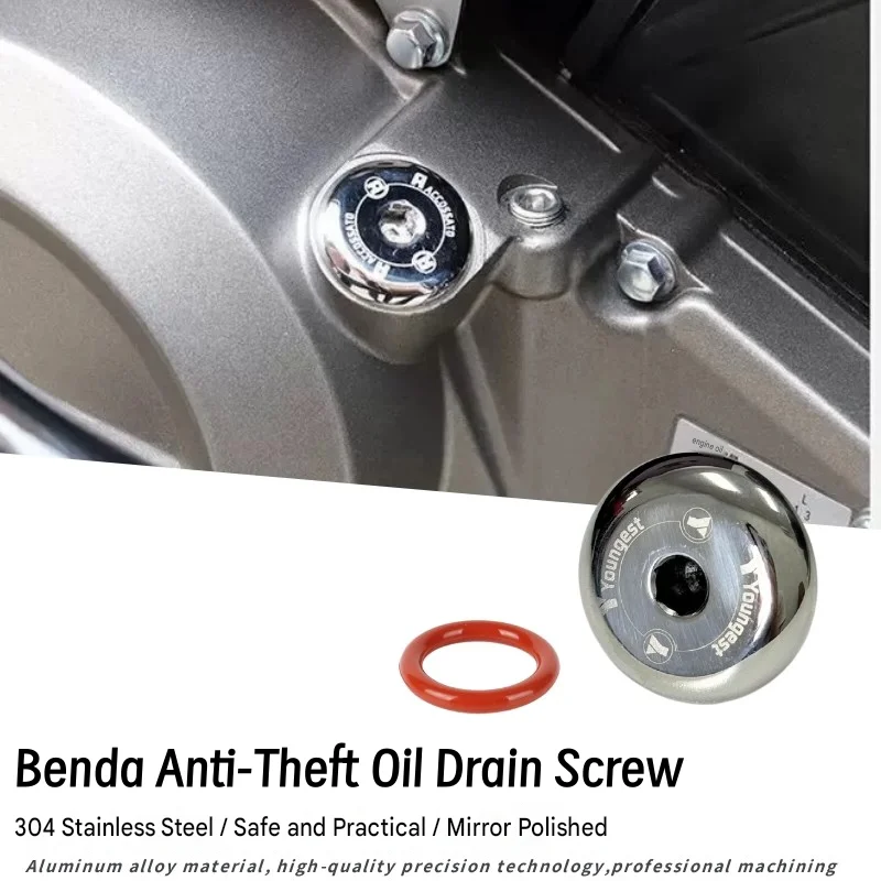 For Benda Rock 250/Chinchilla 300, replaceable accessories include stainless steel anti-theft oil dipstick Oil Drain Plug