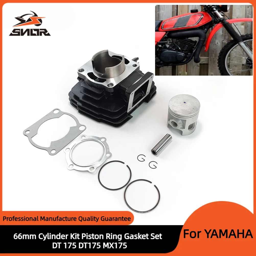

Комплект мотоциклетных цилиндров SNOR, комплект прокладок поршневых колец, диаметр 66 мм и крышка головки блока цилиндров двигателя для YAMAHA DT 175 DT175 MX175 78-81