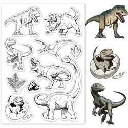 Dinosaur Clear Stamps for DIY Scrapbooking Jungle Party Wildlife Animals Silicone Clear Stamp Seals for Cards Making Photo Album