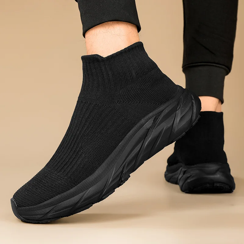 

Дышащая мужская повседневная обувь, легкая уличная мужская прогулочная обувь, Нескользящие мужские кроссовки без шнуровки на плоской подошве, вулканизированная обувь 2025