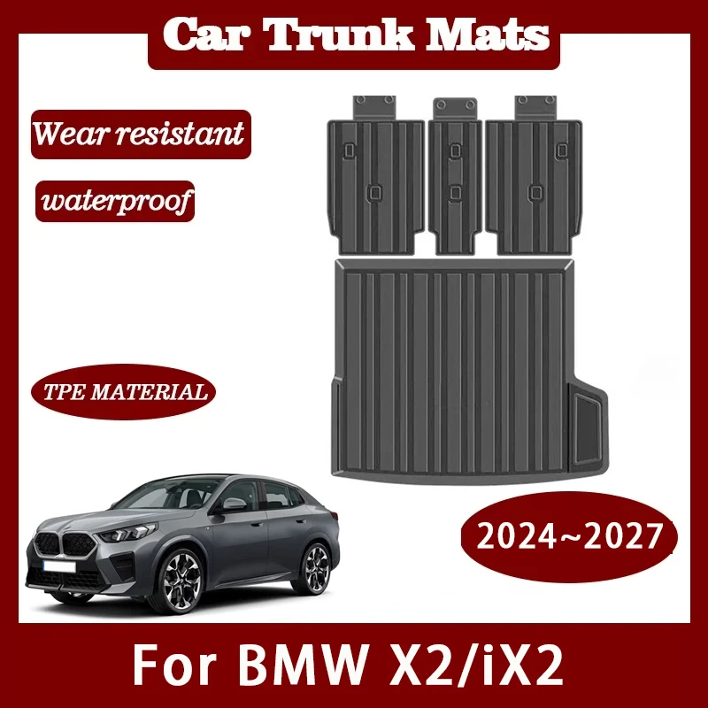Car Rear Trunk Mat For BMW X2 iX2 sDrive20i U10 2024 2025 2026 5SEAT Waterproof Carpet Storage Pads Cargo Liner Auto Accessories