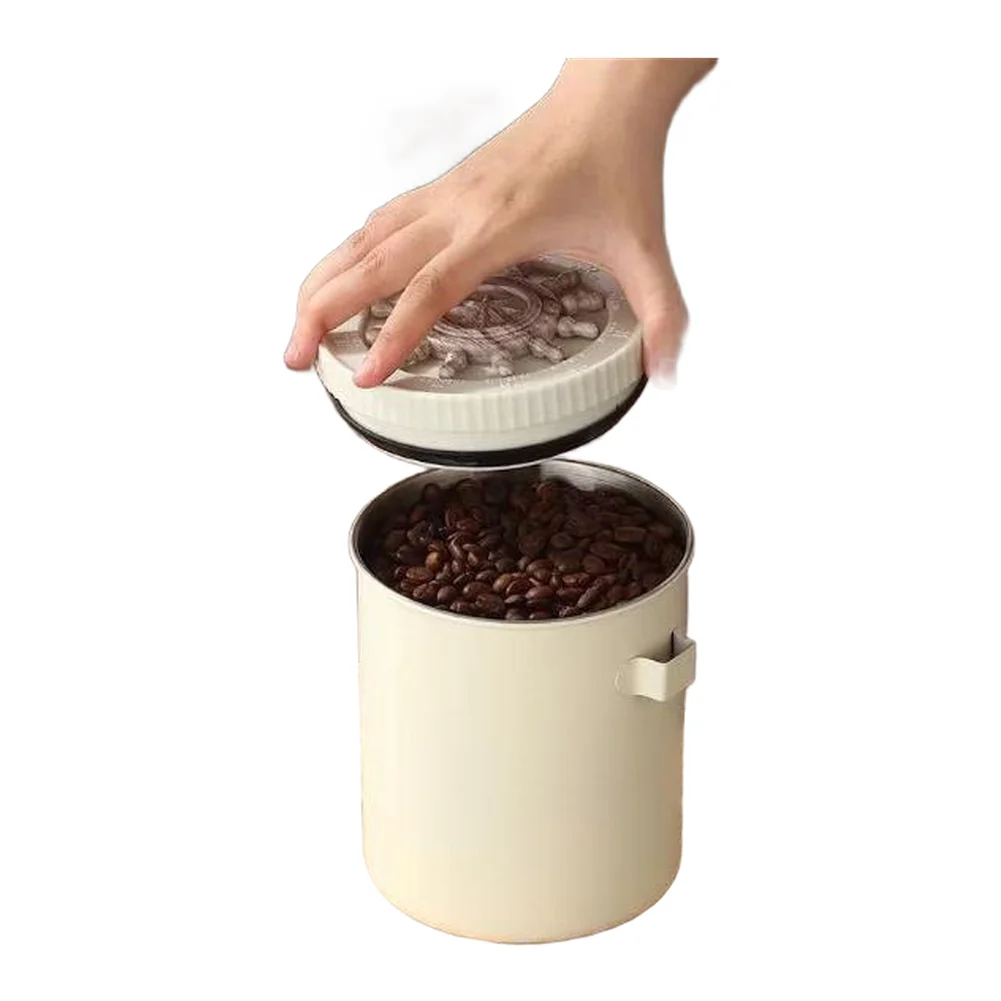 Dry Food Storage Coffee Bean Canister For Daily Brewing 304 Stainless Steel One-way Venting Valve Rotating Lock Seal