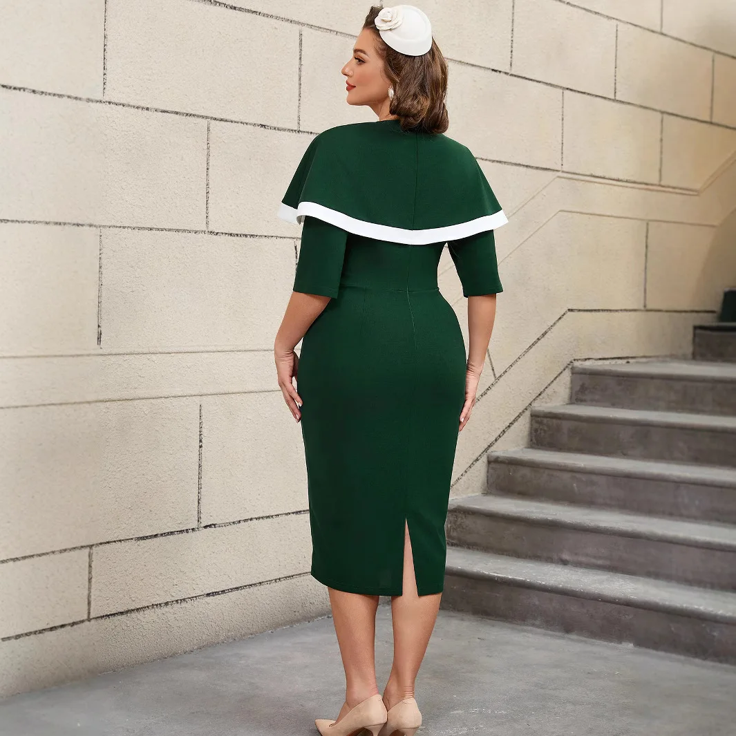 Party Cape Dress Fashion Waist-cinching Design Bodycon Dress Party Dresses Bodycon 2025 Summer Dress Robe Vestido Women Party