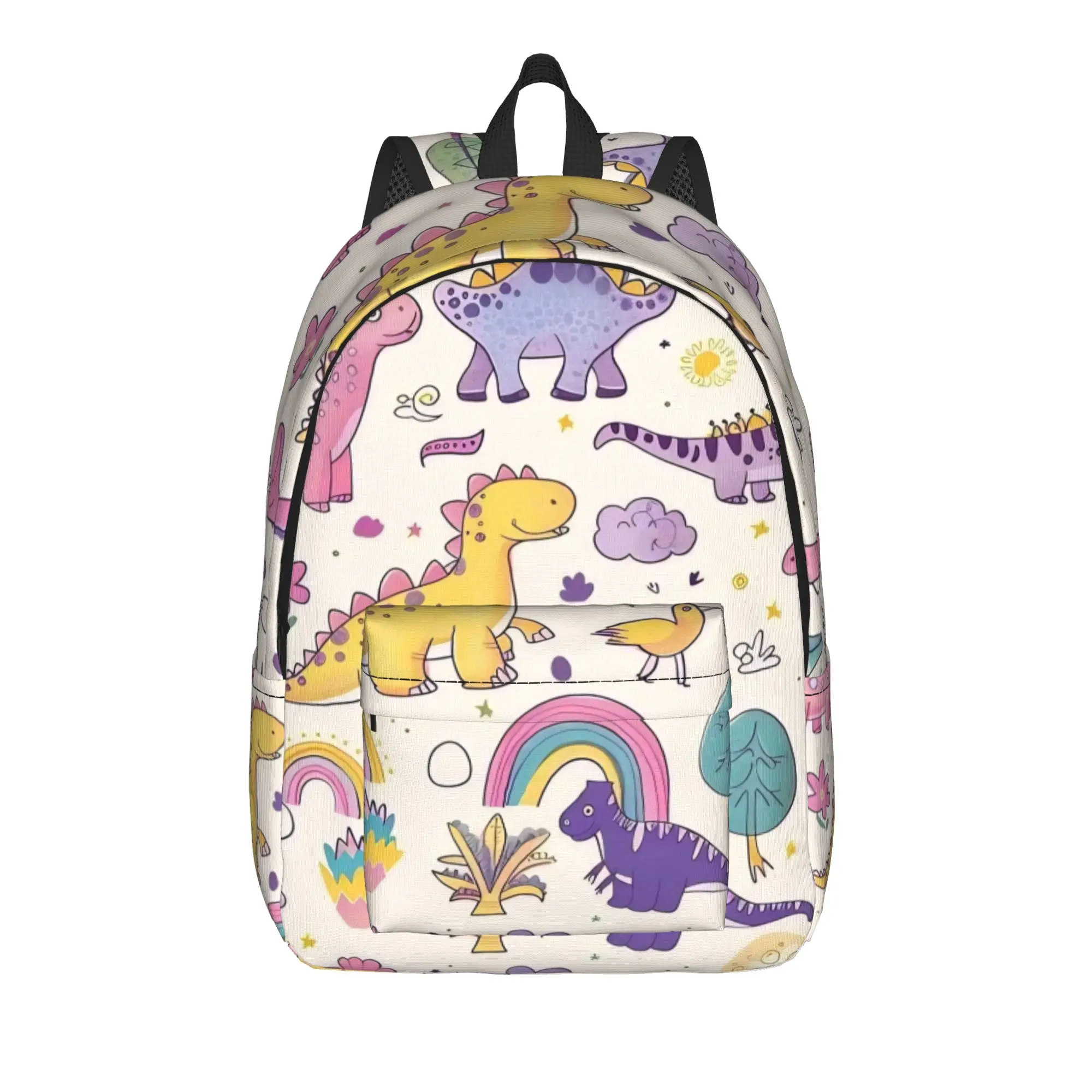 Pastel Dinosaur World Backpack  Cool Backpacks Teen Travel Print High School Bags Custom Rucksack
