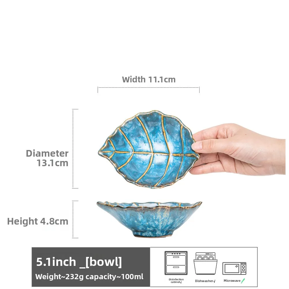 YFY characteristic tableware, retro ceramic bowls, niche special-shaped bowls, large plates, exquisite binaural plates, bowls